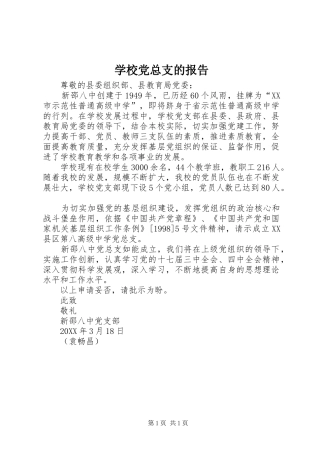 2024年学校党总支的报告