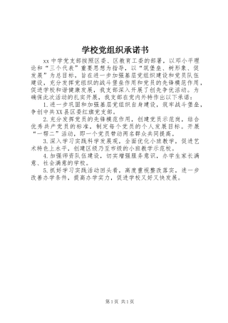 2024年学校党组织承诺书