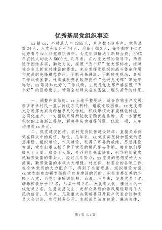 2024年优秀基层党组织事迹