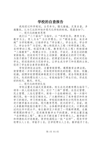 2024年学校的自查报告