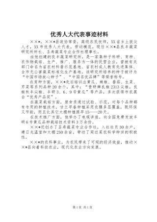 2024年优秀人大代表事迹材料