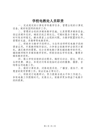 2024年学校电教处人员职责
