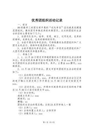2024年优秀团组织活动记录