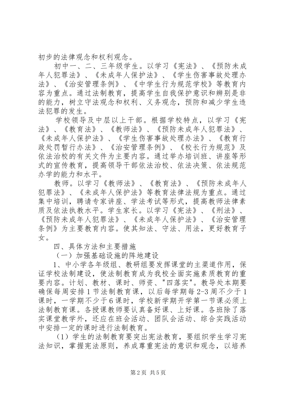 2024年学校法律进民办中小学工作方案_第2页