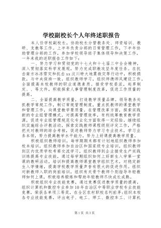 2024年学校副校长个人年终述职报告