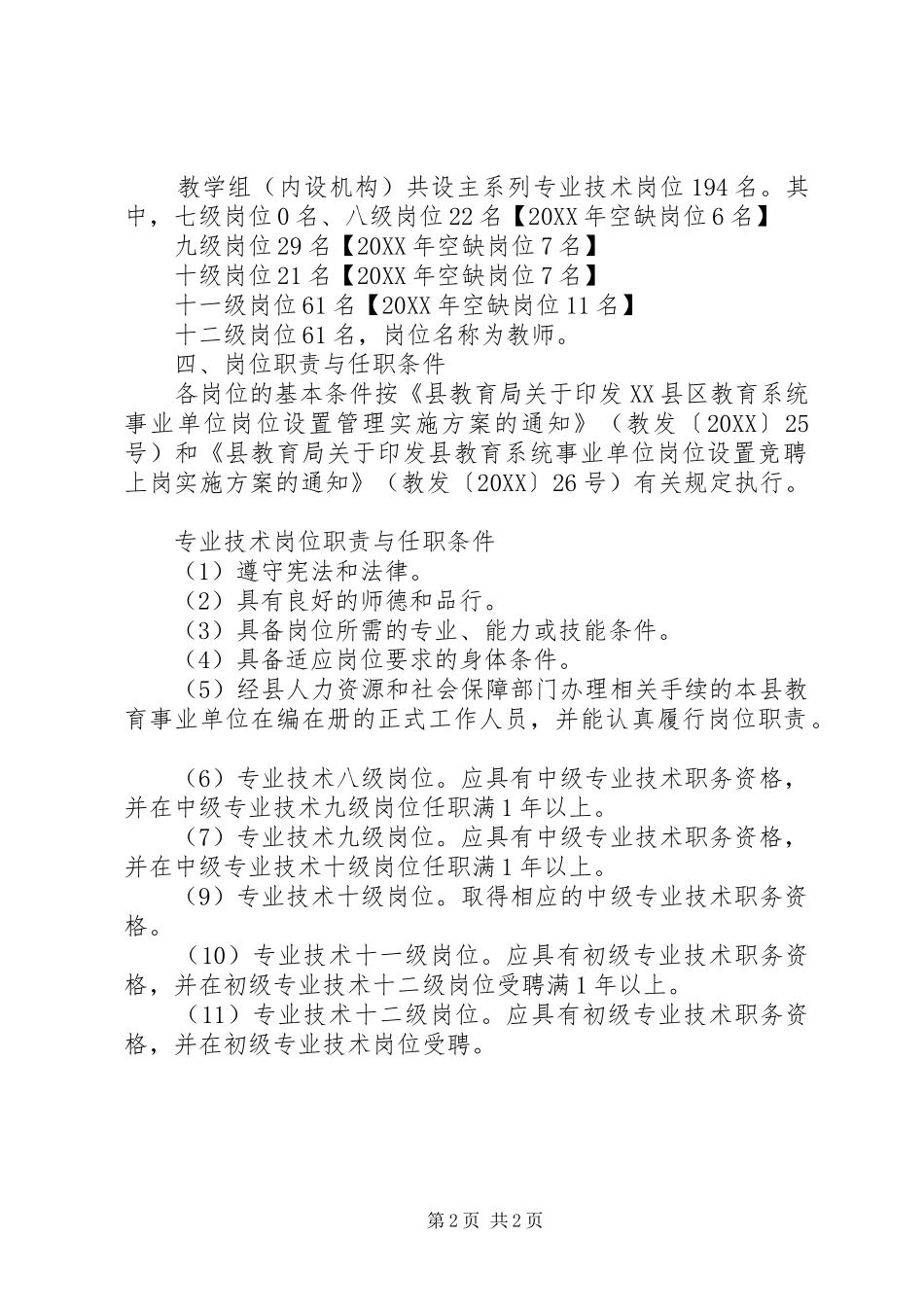 2024年学校岗位设置竞聘实施方案_第2页