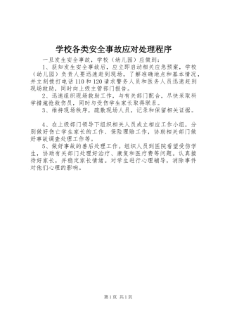 2024年学校各类安全事故应对处理程序