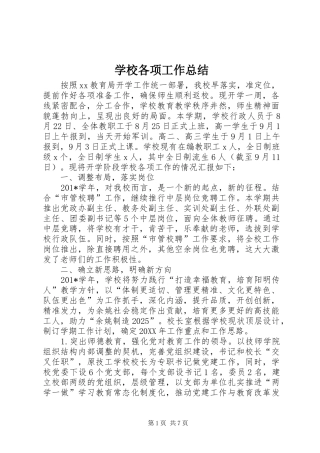 2024年学校各项工作总结