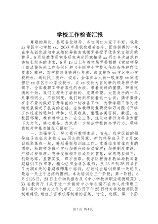 2024年学校工作检查汇报