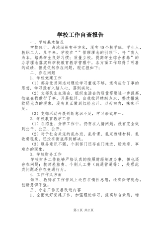 2024年学校工作自查报告