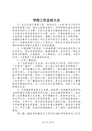 2024年学校工作总结大全