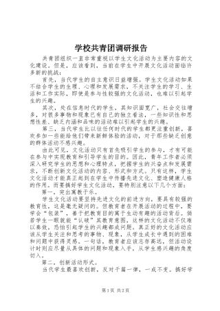2024年学校共青团调研报告