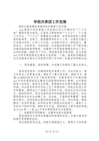 2024年学校共青团工作发展