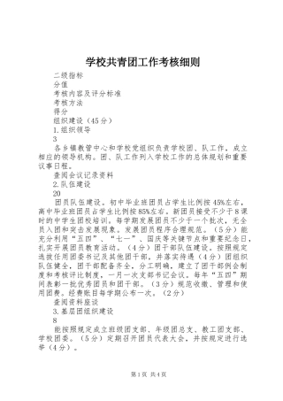 2024年学校共青团工作考核细则