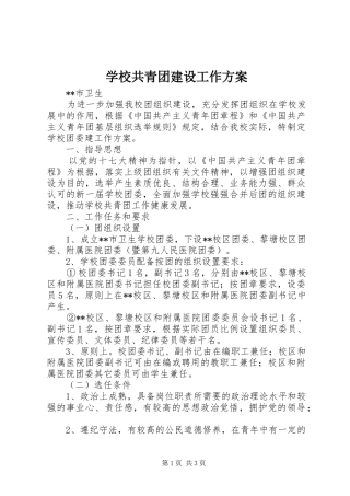 2024年学校共青团建设工作方案