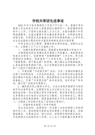 2024年学校共青团先进事迹