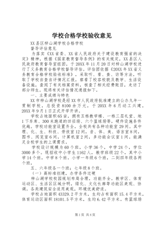 2024年学校合格学校验收意见