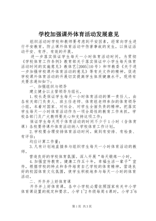 2024年学校加强课外体育活动发展意见