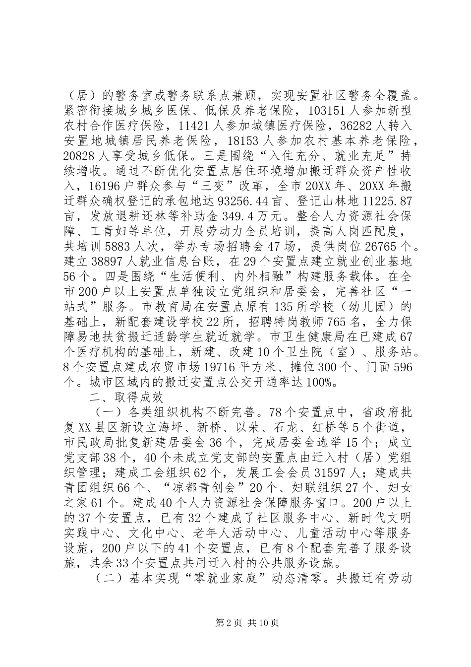 2024年易地扶贫搬迁安置点和谐社区活力社区创建情况调研报告篇_第2页