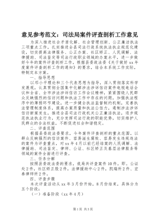 2024年意见参考范文司法局案件评查剖析工作意见