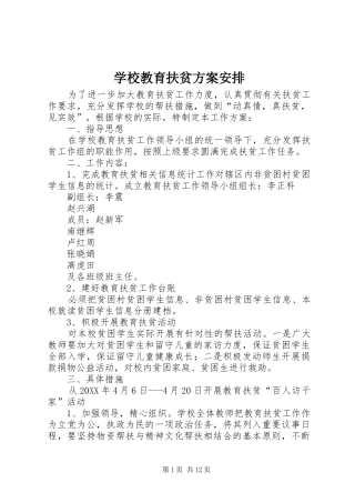 2024年学校教育扶贫方案安排