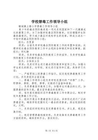 2024年学校禁毒工作领导小组