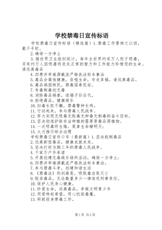 2024年学校禁毒日宣传标语