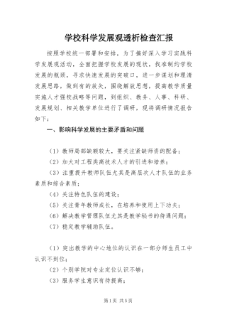 2024年学校科学发展观透析检查汇报