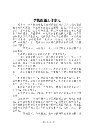 2024年学校控辍工作意见