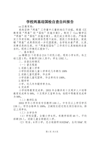 2024年学校两基迎国检自查自纠报告