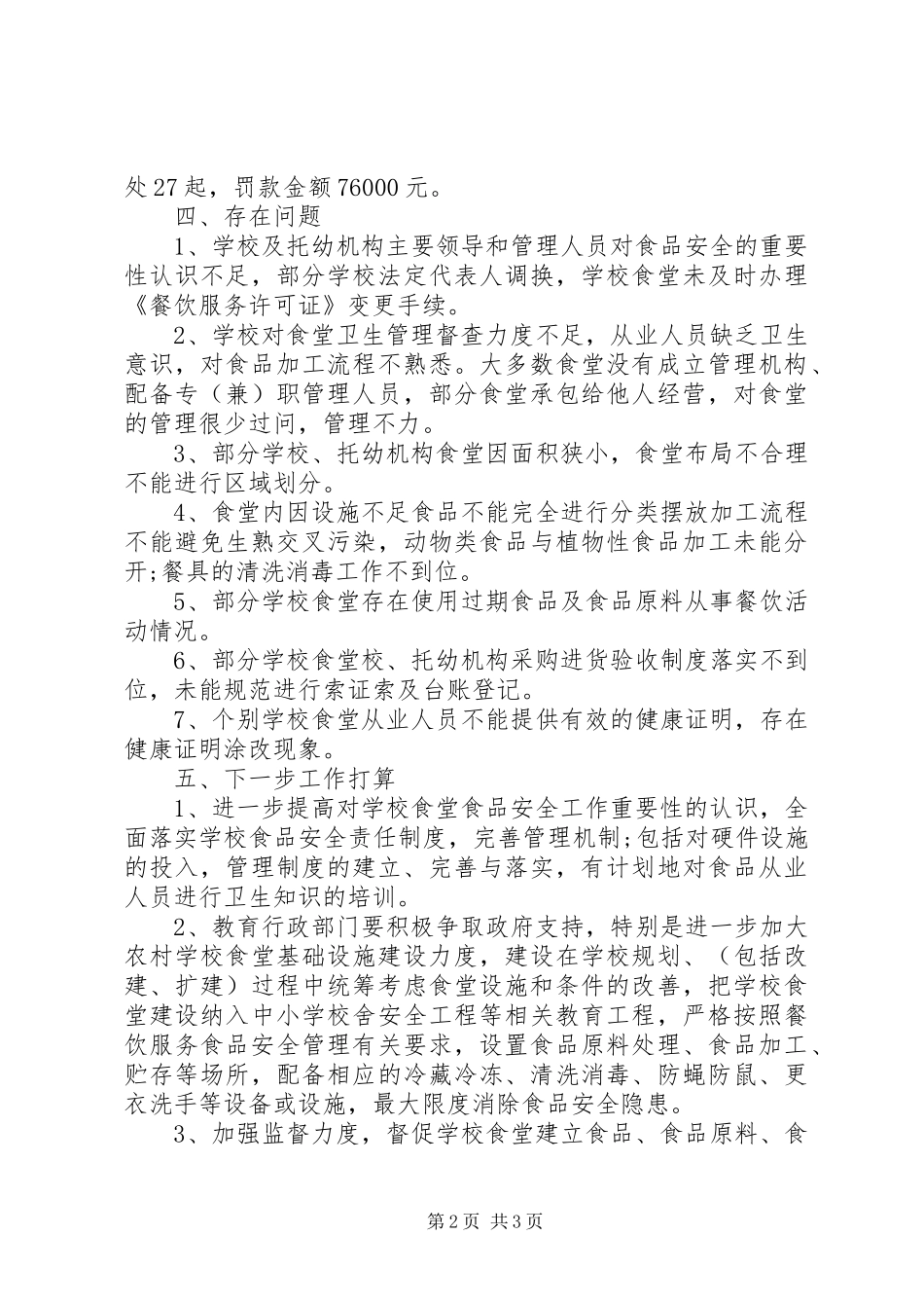 2024年学校民生领域专项整治工作总结_第2页
