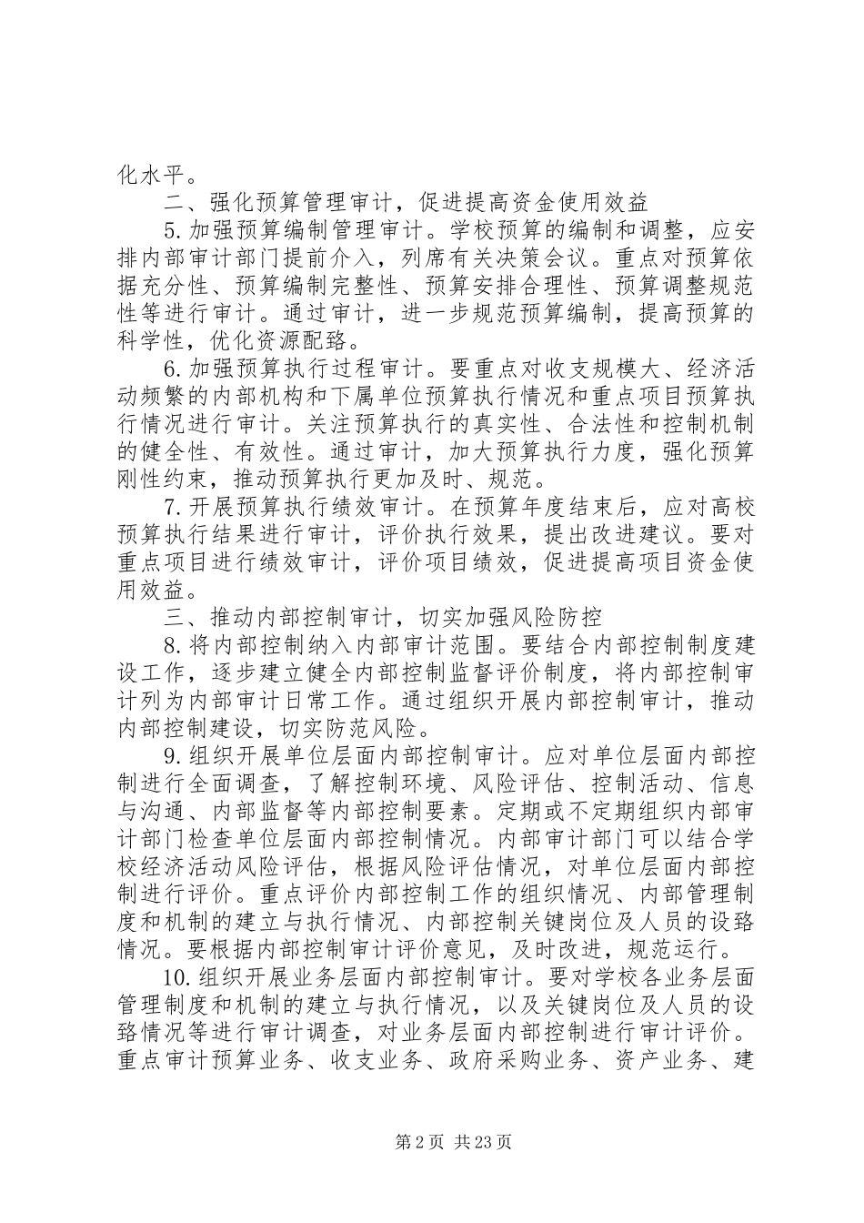 2024年学校内部审计工作的意见_第2页