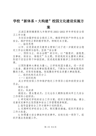 2024年学校新体系·大构建校园文化建设实施方案