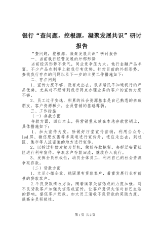 2024年银行查问题，挖根源，凝聚发展共识研讨报告
