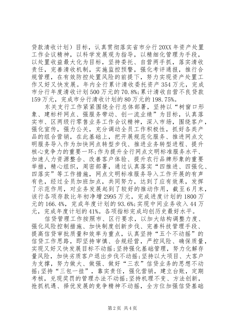 2024年银行副行长履职工作汇报_第2页