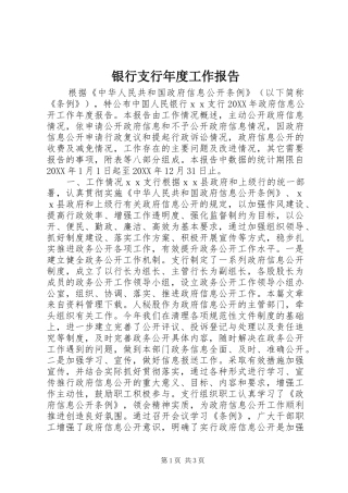 2024年银行支行年度工作报告