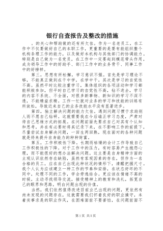 2024年银行自查报告及整改的措施