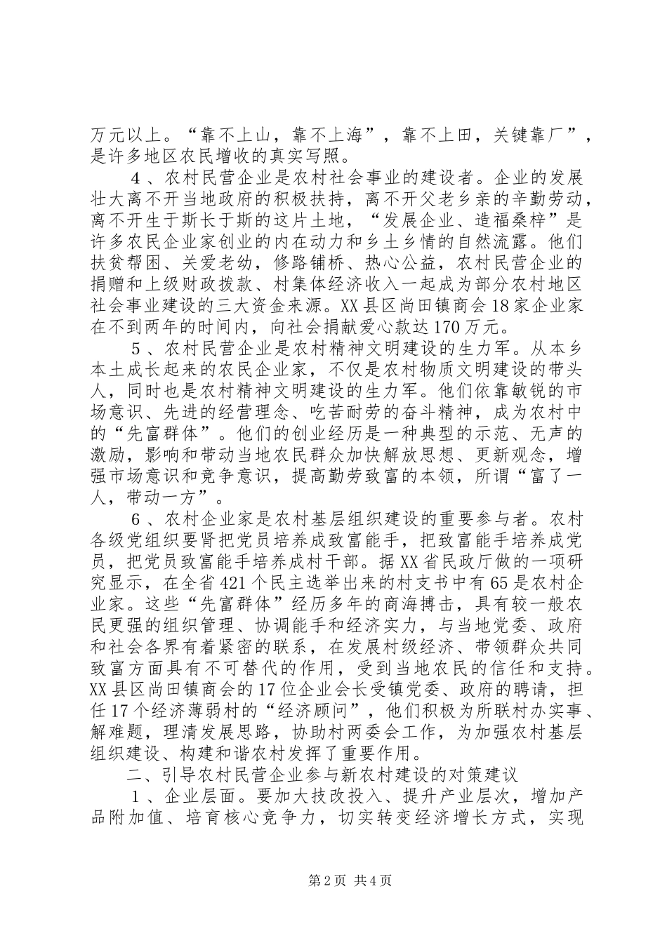 2024年引导民营企业参与新农村建设的建议与思考_第2页