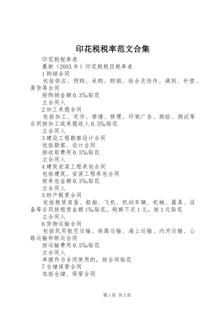 2024年印花税税率范文合集