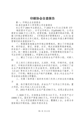 2024年印刷协会自查报告