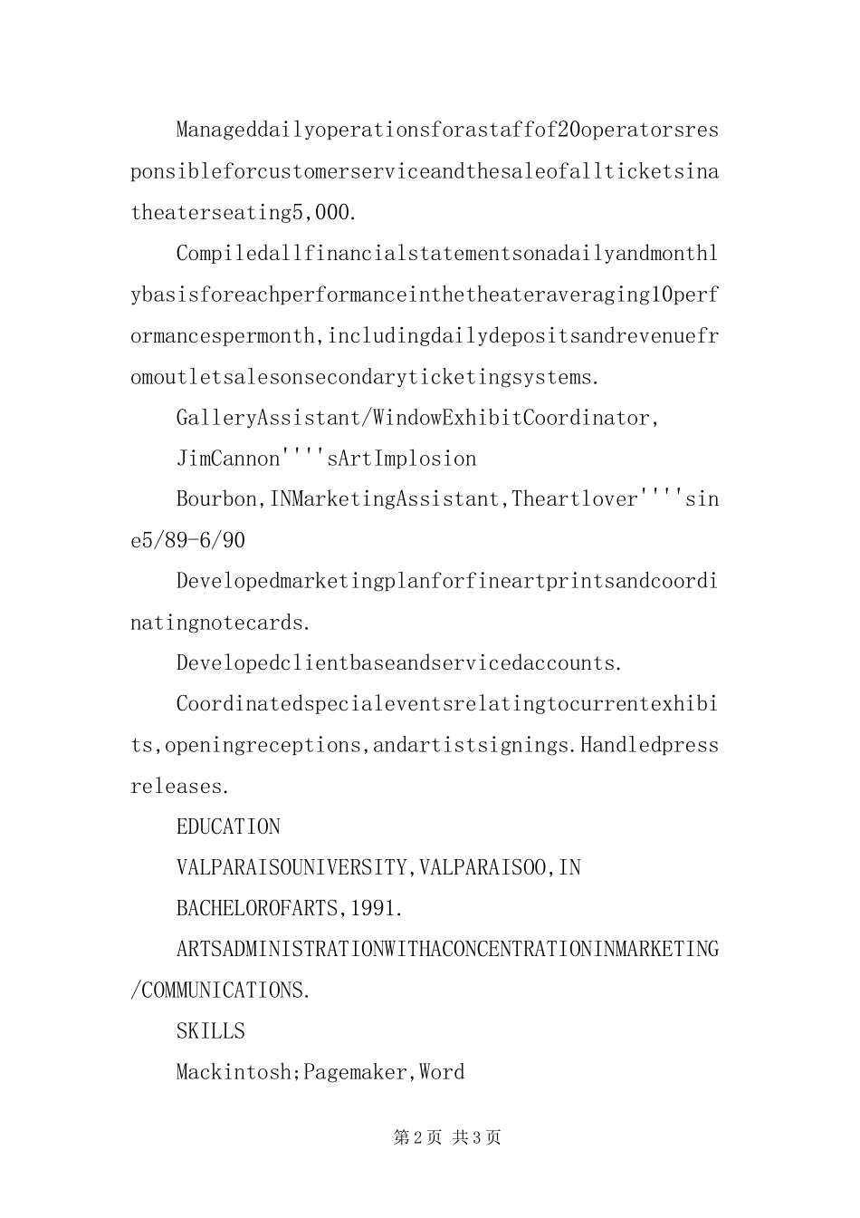 2024年英文求职自荐书市场助理_第2页