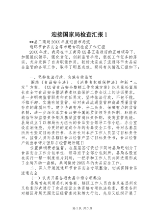 2024年迎接国家局检查汇报