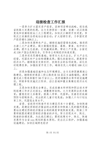 2024年迎接检查工作汇报