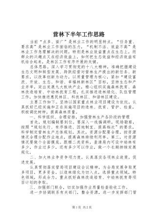 2024年营林下半年工作思路