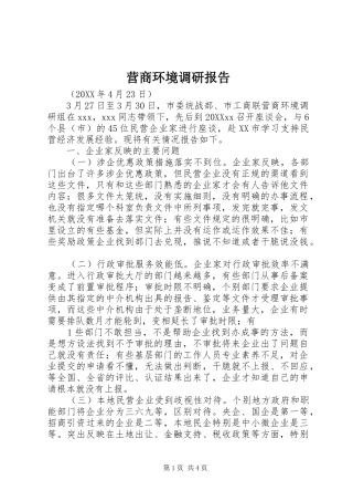 2024年营商环境调研报告