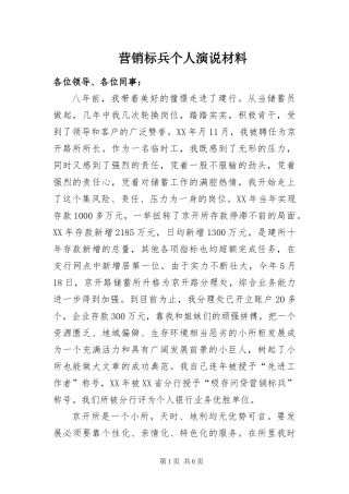 2024年营销标兵个人演说材料