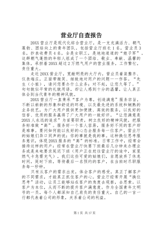 2024年营业厅自查报告