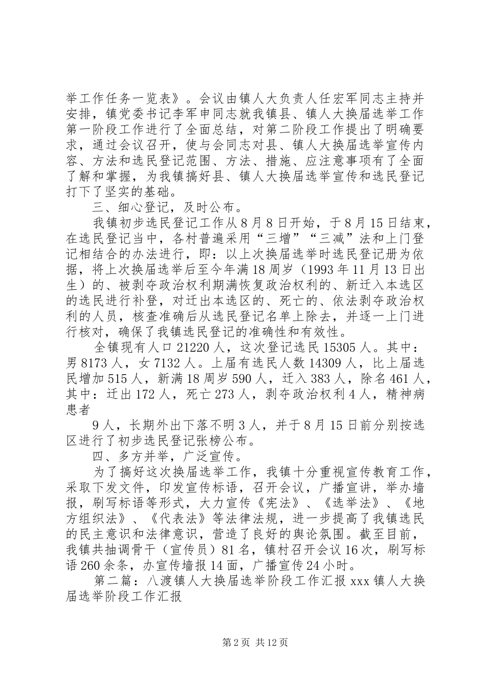 2024年永乐镇县镇人大换届选举第二阶段工作汇报_第2页