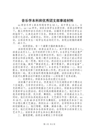 2024年音乐学本科班优秀团支部事迹材料