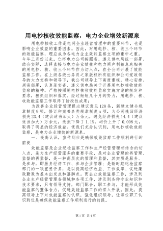 2024年用电抄核收效能监察，电力企业增效新源泉